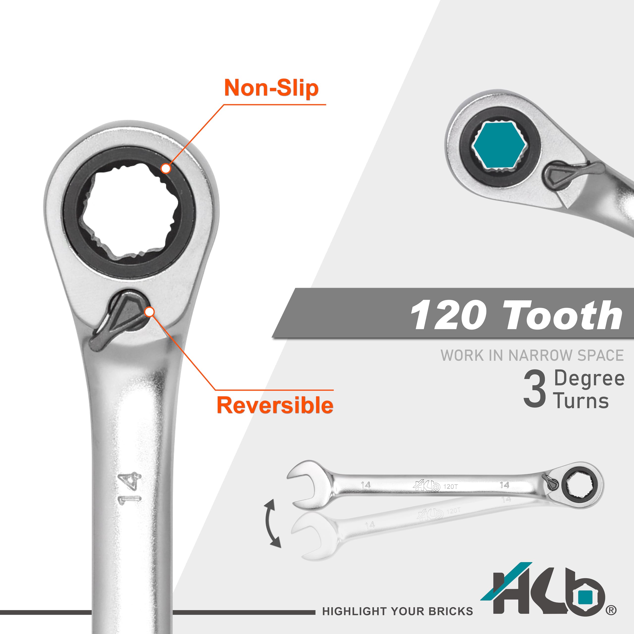120-tooth Reversible Ratchet