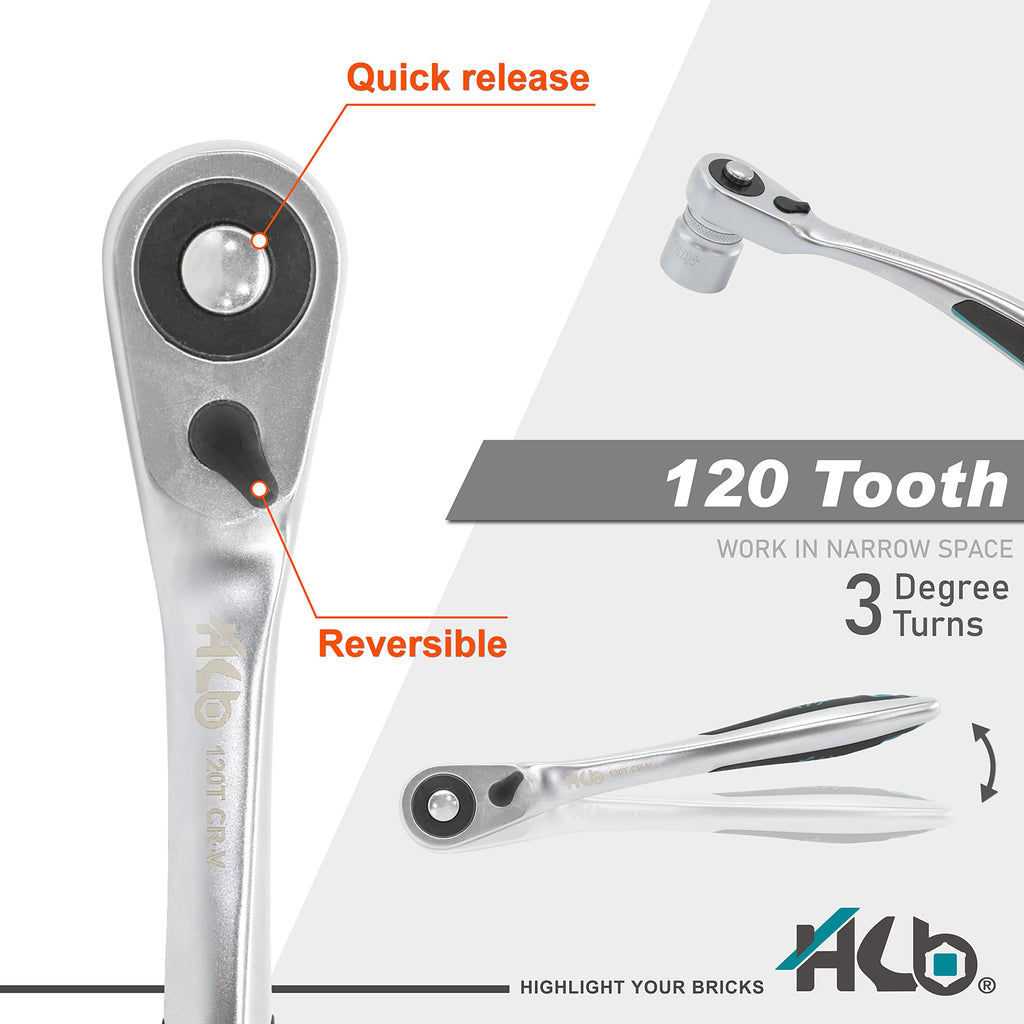 120-Tooth Ratchet Handle Set