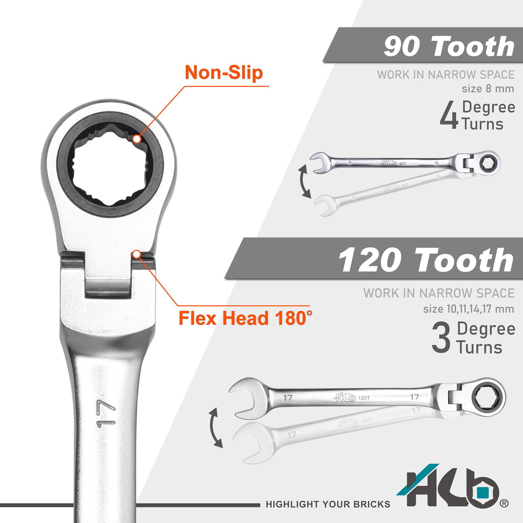 HB Flex Head Ratchet Wrench