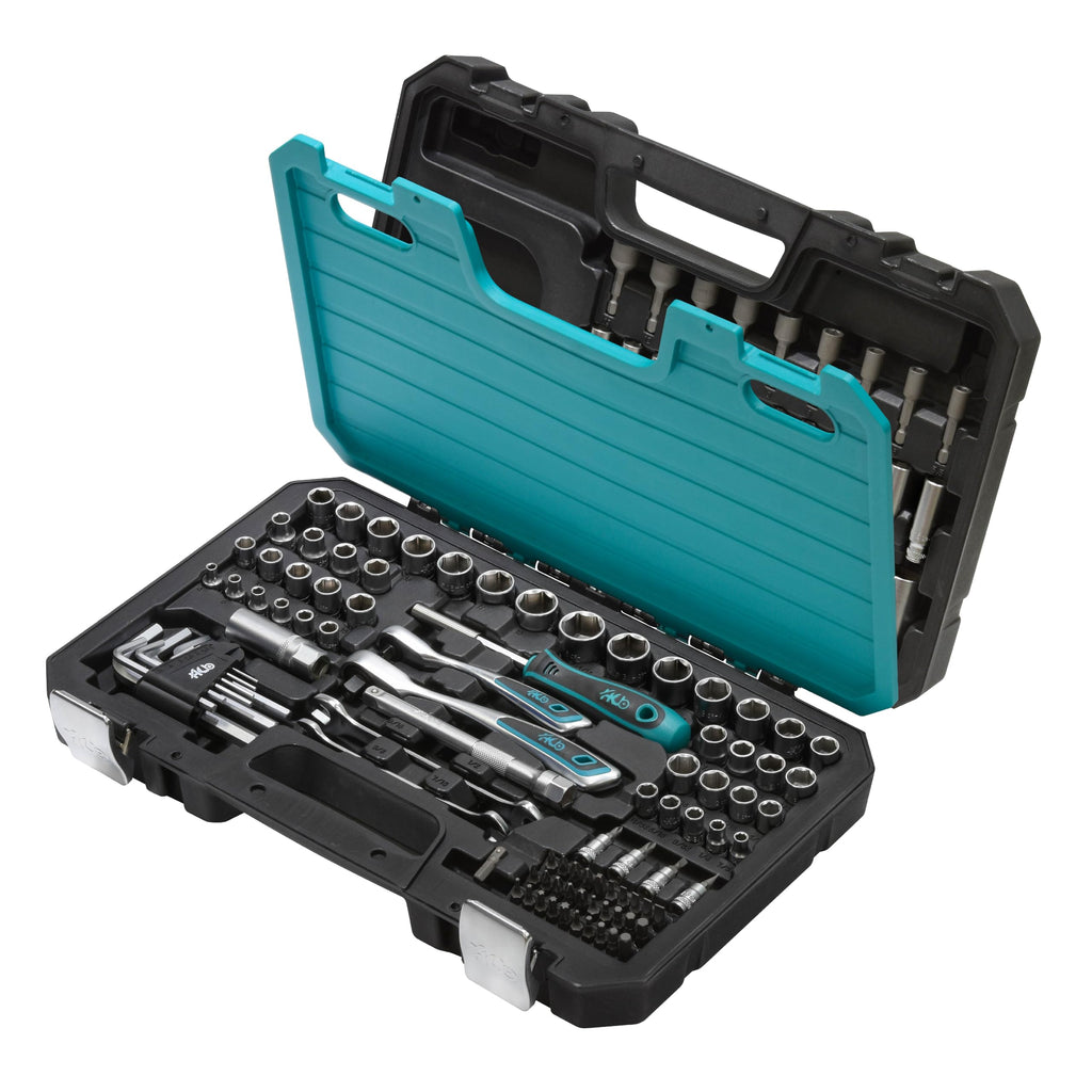 HB 120-Piece Mechanic Tool Set, Dual 3/8" & 1/4" Ratchets & 2-Layer Case