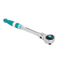 HB 3/8" Drive 90-Tooth Swivel Head Ratchet Handle AHA044-U | 270° Adjustable Aluminum Handle | 4° Arc Swing Quick Release & Reversible Disc | Micro Chrome Finish Chrome Vanadium Steel Made in Taiwan
