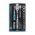 HB 65-Piece Socket Set, Dual 1/4" & 1/2" Sealed Head Ratchets & Rack