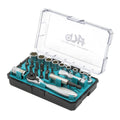 HB 25-piece 1/4 inch socket and bit set with 72-tooth mini ratchet