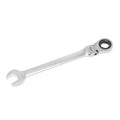 HB 17mm Ratchet Wrench WGF017 120-Tooth Non-Slip Flex Head 180° Reversible Metric Spanner 3° Arc Swing Patented Grip Plus Rounded Bolt Remover Chrome Vanadium Steel Micro-Chrome Finish Made in Taiwan