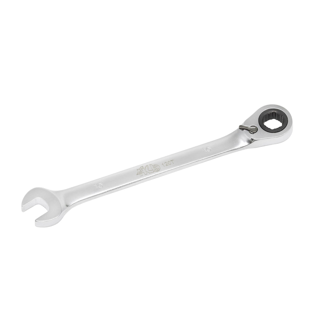 HB 10mm Ratchet Wrench WGR010-U | 120-Tooth Non-Slip Reversible Metric Spanner 3° Arc Swing | Patented Grip Plus Rounded Bolt Remover | Chrome Vanadium Steel Micro-Chrome Finish | Made in Taiwan