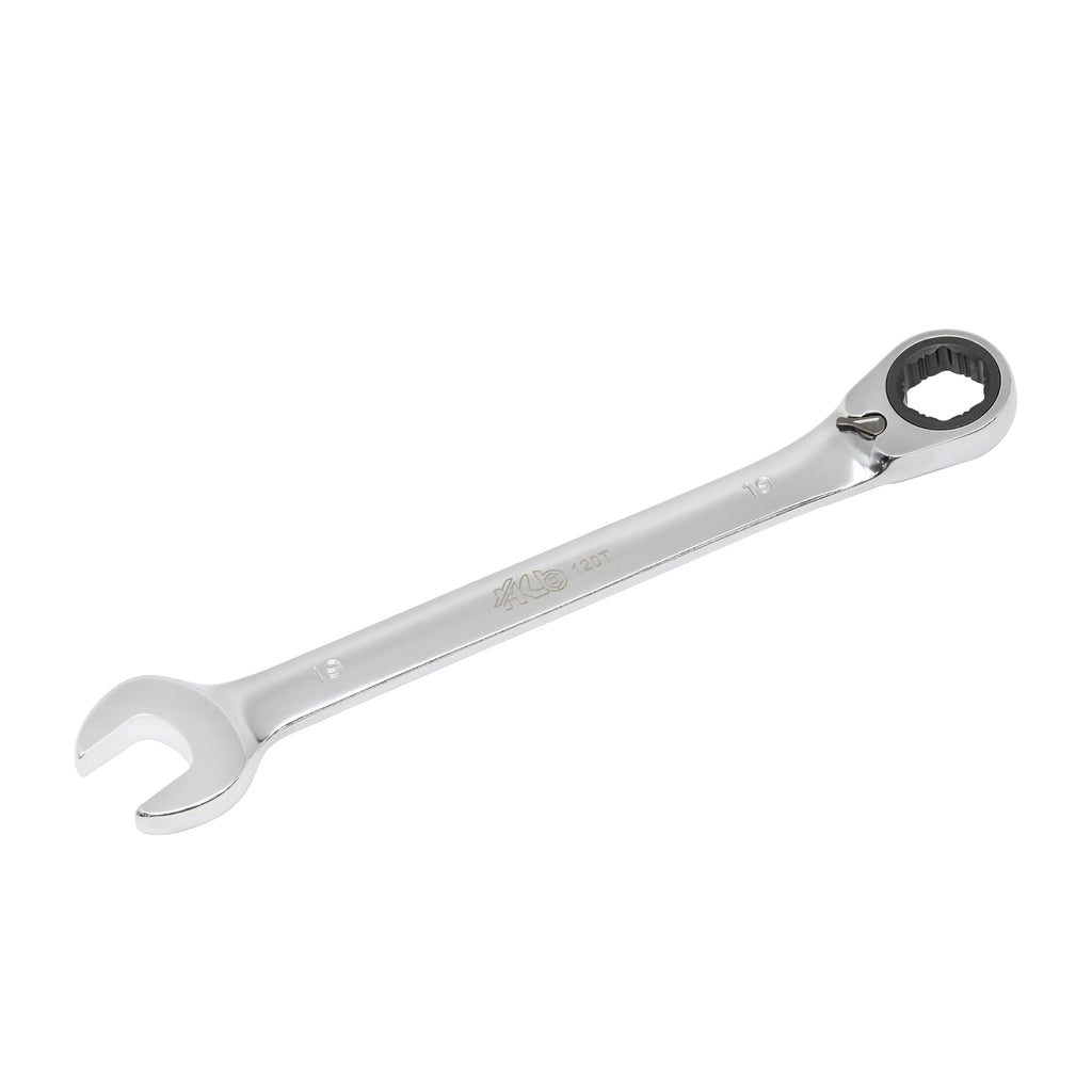 HB 19mm Ratchet Wrench WGR019-U | 120-Tooth Non-Slip Reversible Metric Spanner 3° Arc Swing | Patented Grip Plus Rounded Bolt Remover | Chrome Vanadium Steel Micro-Chrome Finish | Made in Taiwan