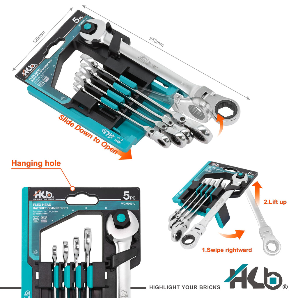 HB Flex Head Ratchet Wrench