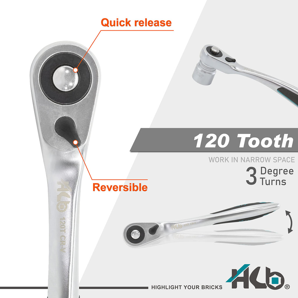 120-Tooth Ratchet Handle Set