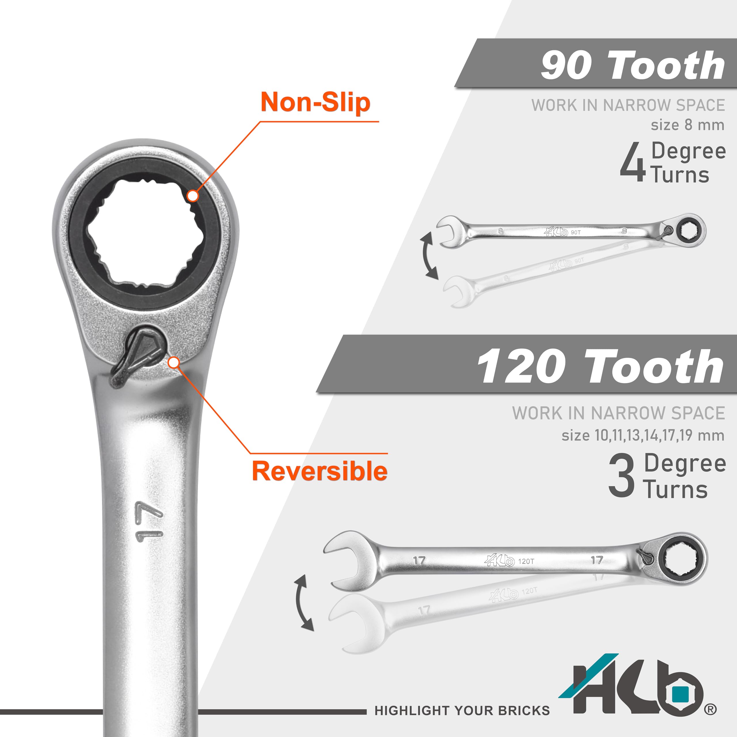 120-tooth Reversible Ratchet