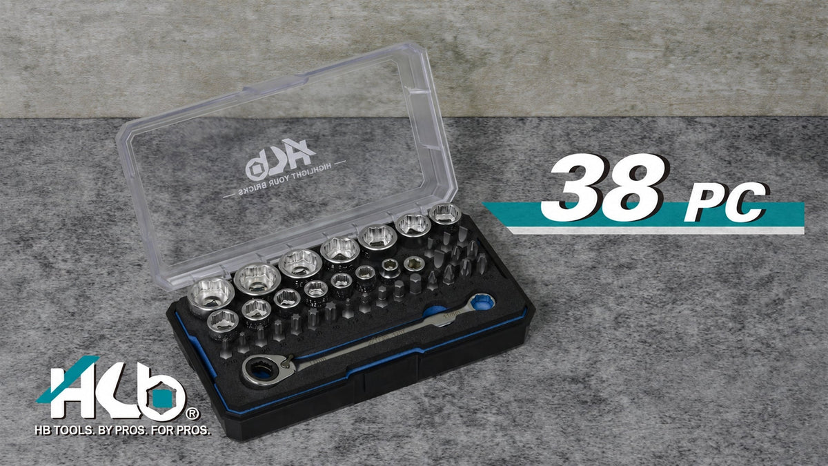 HB Tools AGM025 38-piece pass-thru socket set demonstration